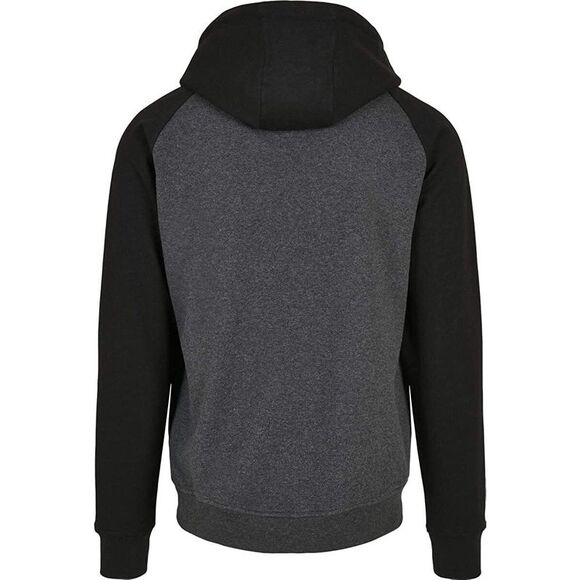 Build Your Brand Mens BasicHoodie / Charcoal/Black